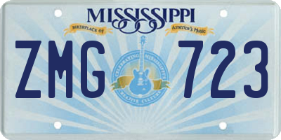 MS license plate ZMG723