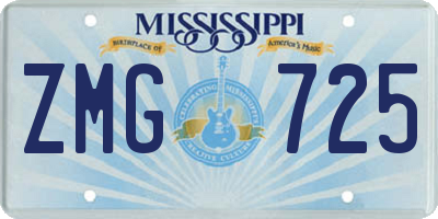 MS license plate ZMG725