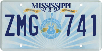 MS license plate ZMG741