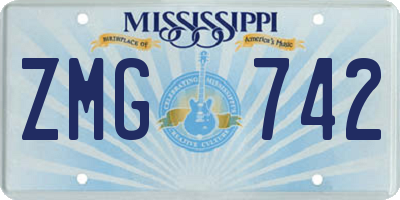 MS license plate ZMG742