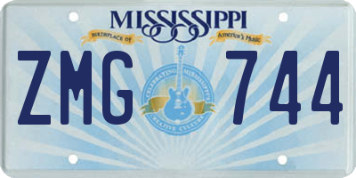 MS license plate ZMG744