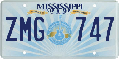 MS license plate ZMG747