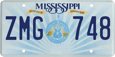 MS license plate ZMG748