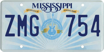 MS license plate ZMG754