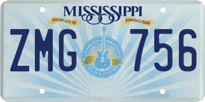 MS license plate ZMG756