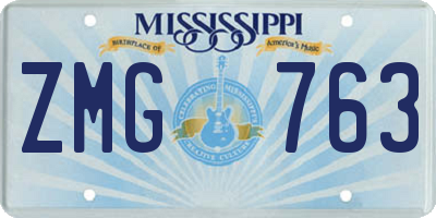 MS license plate ZMG763