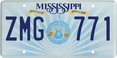 MS license plate ZMG771