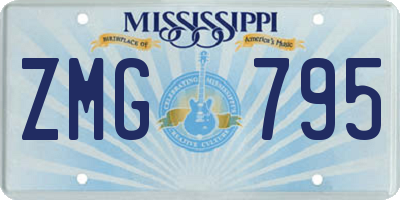 MS license plate ZMG795