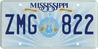MS license plate ZMG822