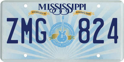 MS license plate ZMG824