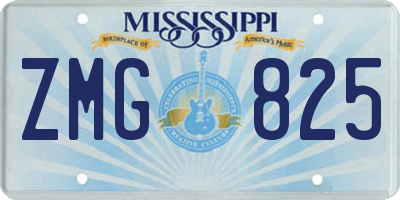 MS license plate ZMG825