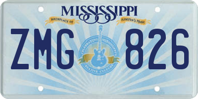 MS license plate ZMG826