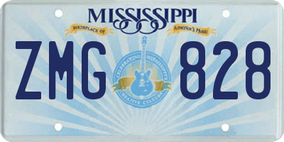 MS license plate ZMG828