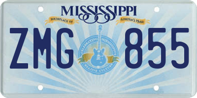 MS license plate ZMG855