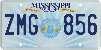 MS license plate ZMG856