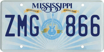 MS license plate ZMG866