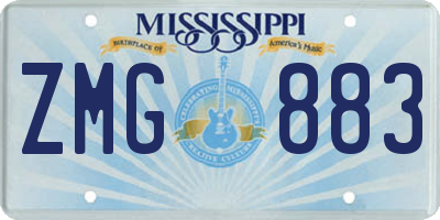 MS license plate ZMG883