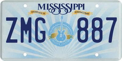 MS license plate ZMG887