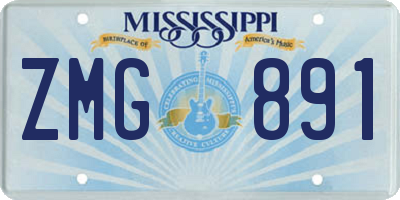 MS license plate ZMG891