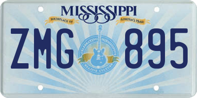 MS license plate ZMG895