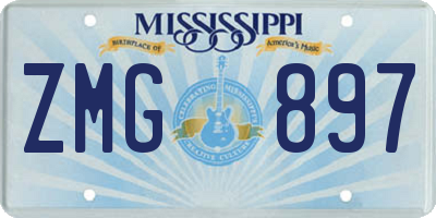 MS license plate ZMG897