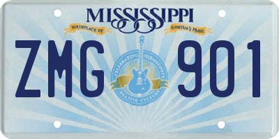 MS license plate ZMG901