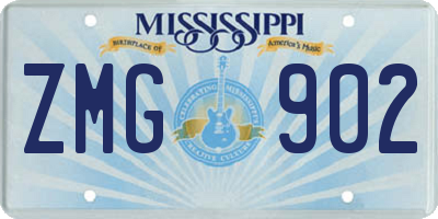 MS license plate ZMG902
