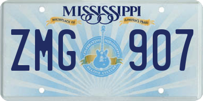 MS license plate ZMG907