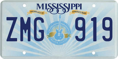 MS license plate ZMG919
