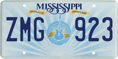 MS license plate ZMG923