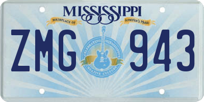 MS license plate ZMG943