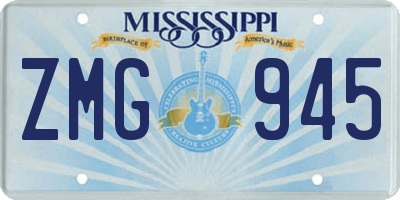 MS license plate ZMG945