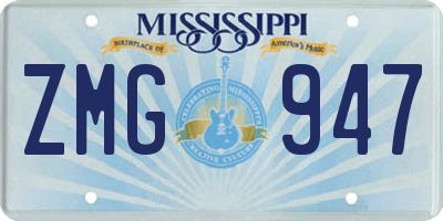 MS license plate ZMG947