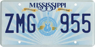 MS license plate ZMG955