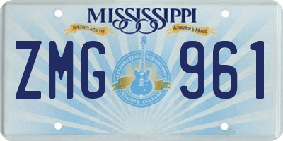 MS license plate ZMG961