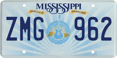 MS license plate ZMG962