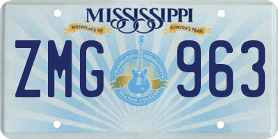 MS license plate ZMG963