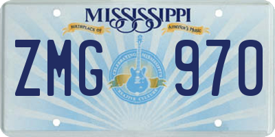MS license plate ZMG970