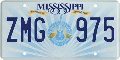 MS license plate ZMG975