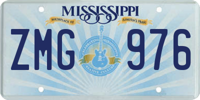 MS license plate ZMG976