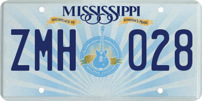 MS license plate ZMH028