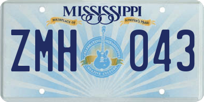 MS license plate ZMH043