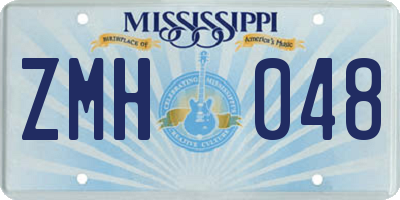 MS license plate ZMH048