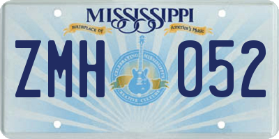 MS license plate ZMH052