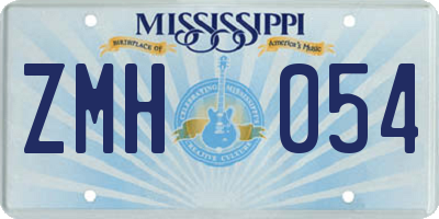 MS license plate ZMH054