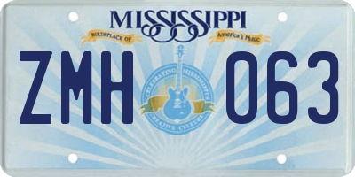 MS license plate ZMH063