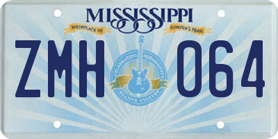 MS license plate ZMH064