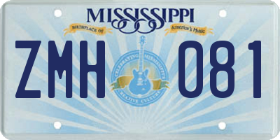 MS license plate ZMH081
