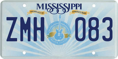 MS license plate ZMH083
