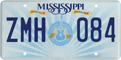 MS license plate ZMH084